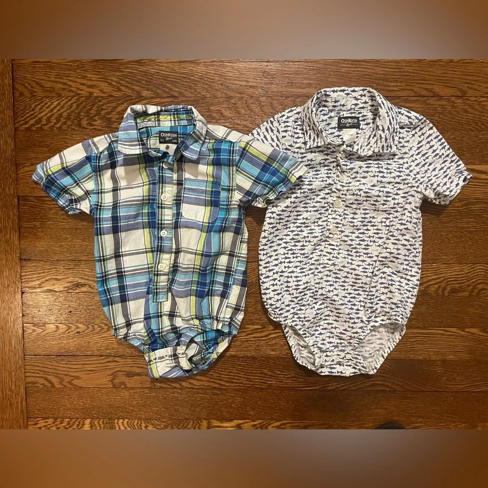 OshKosh BGosh & Carters 8 Button Down Shirt Lot Size 24 Months